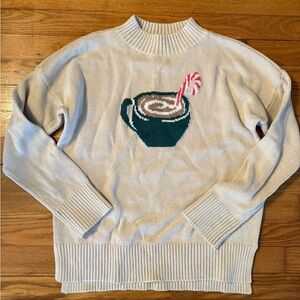 Abercrombie Kids holiday hot cocoa Cream Knit Sweater Size 11/12